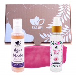 Kit Agua Micelar 100 ml + Agua de Rosas 100 ml + Toalla Desmaquillante + Caja de regalo