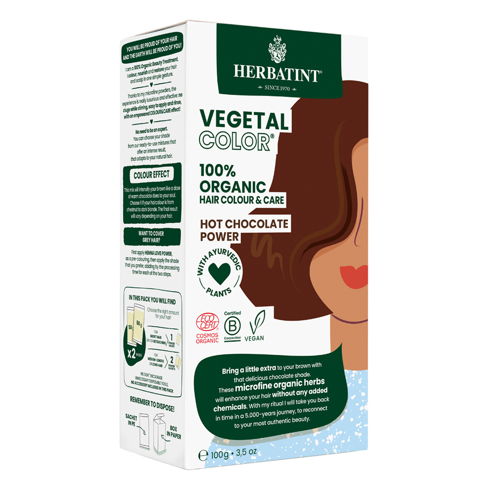 Vegetal Color Hot Chocolate Power 100g fondo blanco Vegetal Color Hot Chocolate Power 100g Herbatint - Imagen 1