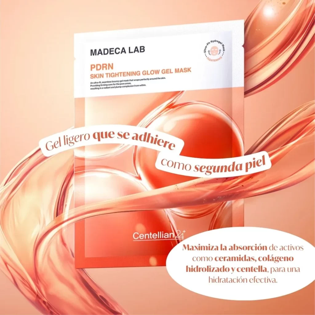 Mascarilla reafirmante Skin Tightening Glow textura gel Aplicación Centellian 24 Skin Tightening Glow Gel Mask