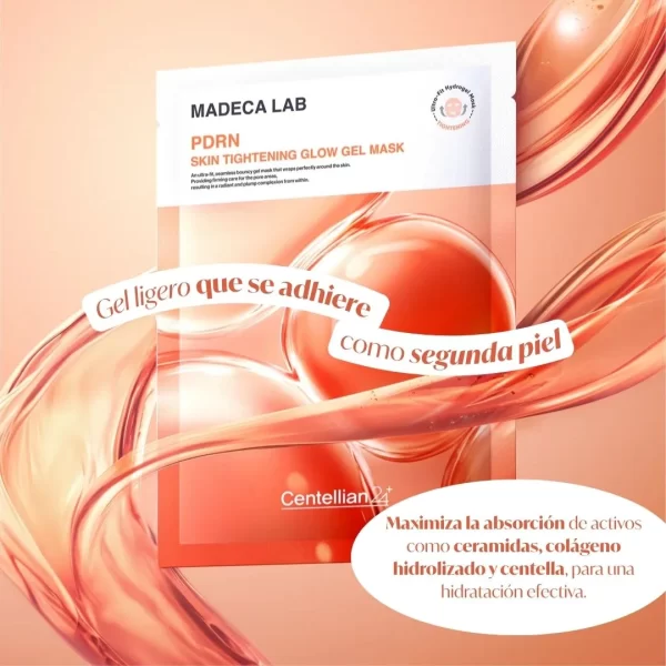 Mascarilla reafirmante Skin Tightening Glow textura gel Aplicación Centellian 24 Skin Tightening Glow Gel Mask